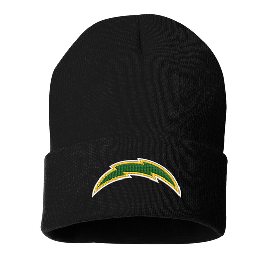 Beanies w Embroidered Bolt Patch