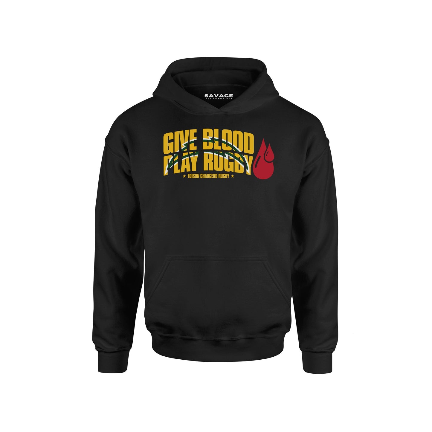 Give Blood Play Rugby Hoodie