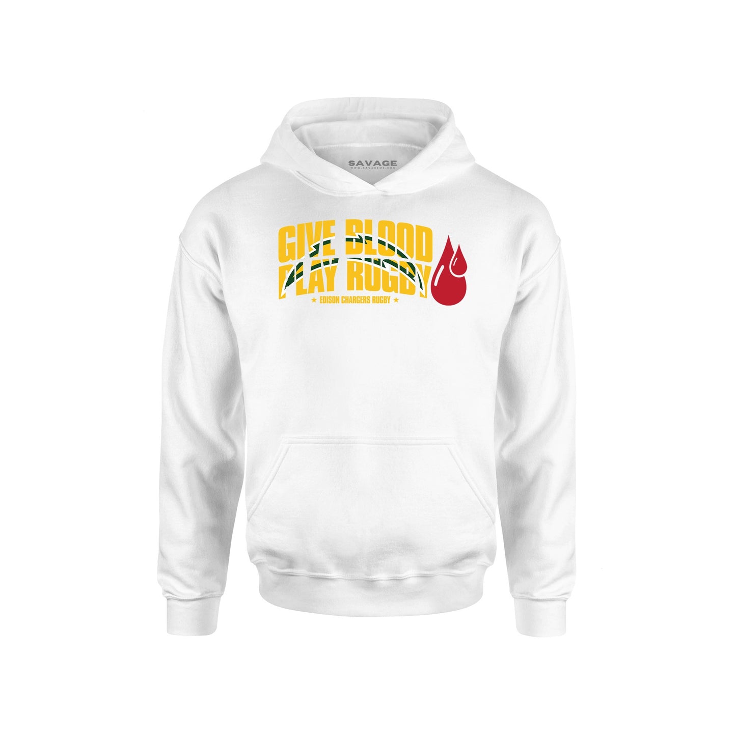 Give Blood Play Rugby Hoodie